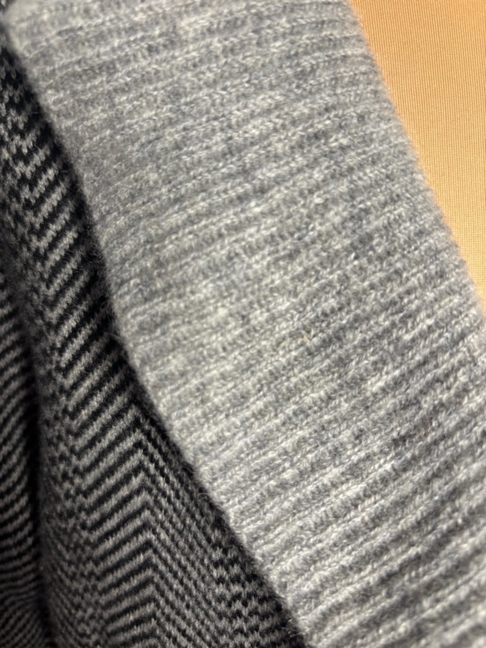 Kier + J Gray 100% Cashmere Tie Front Cardigan Lightweight Ruffle Sweater Size L - Picture 6 of 9